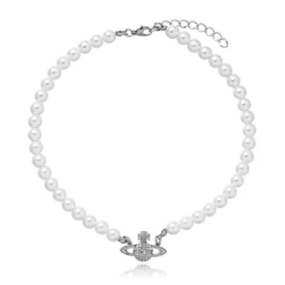 Pearl Necklace With Orb Pendant
